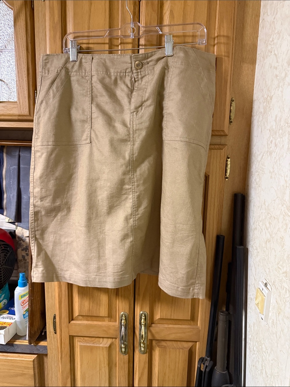 Cato Beige Midi Skirt - Straight Fit